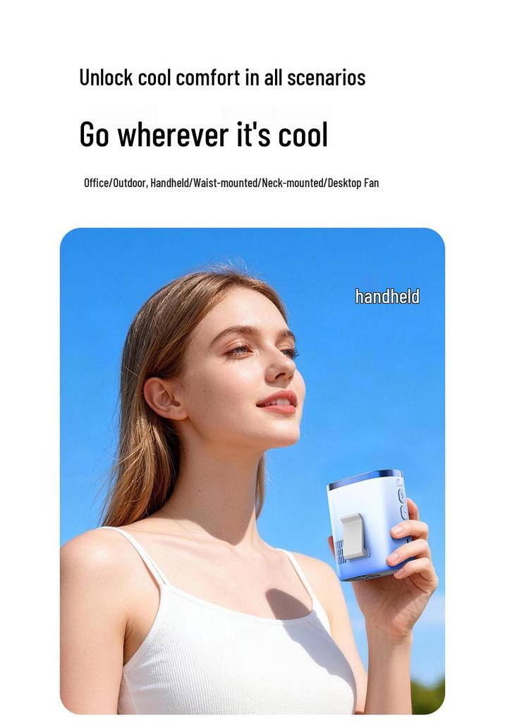 2026 Portable Rechargeable Wearable Waist Fan - Silent, Long Battery Life, Clip-on, Neck Hanging Small Fan for Outdoors