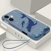 Чехол для телефона с рисунком акулы для Samsung Galaxy S25 Ultra S24 S23 S22 Plus S21 FE A15 A16 A35 A36 A54 A55 A56 5G Противоударный Мягкий ТПУ Чехол со шнурком