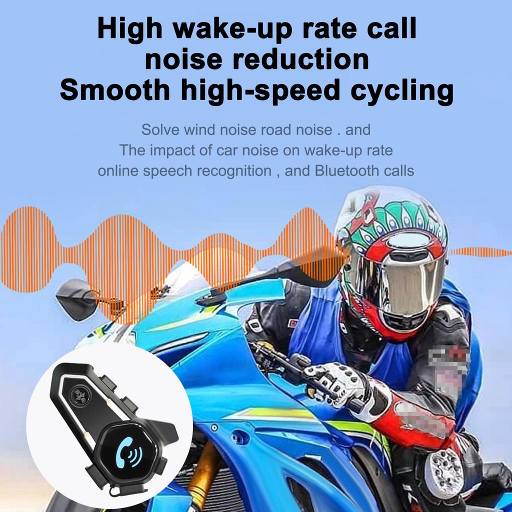 Motorcycle Helmet Intercom BT5.0 Hands-free Interphone for Motorcycle Riders 300M Range IP67