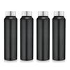 Бутылка для воды из нержавеющей стали 1 л для детей, мальчиков, девочек, бутылки 1 литр для спортзала, спорта, использования в холодильнике, школы и офиса (Стальной колпак - Набор из 4 штук, Черный)