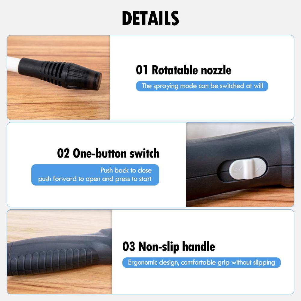 Распылитель на батарейках, перезаряжаемый электрический распылитель с 2 режимами, гибкая шейка, 6,6-футовый водяной шланг для полива и мытья растений