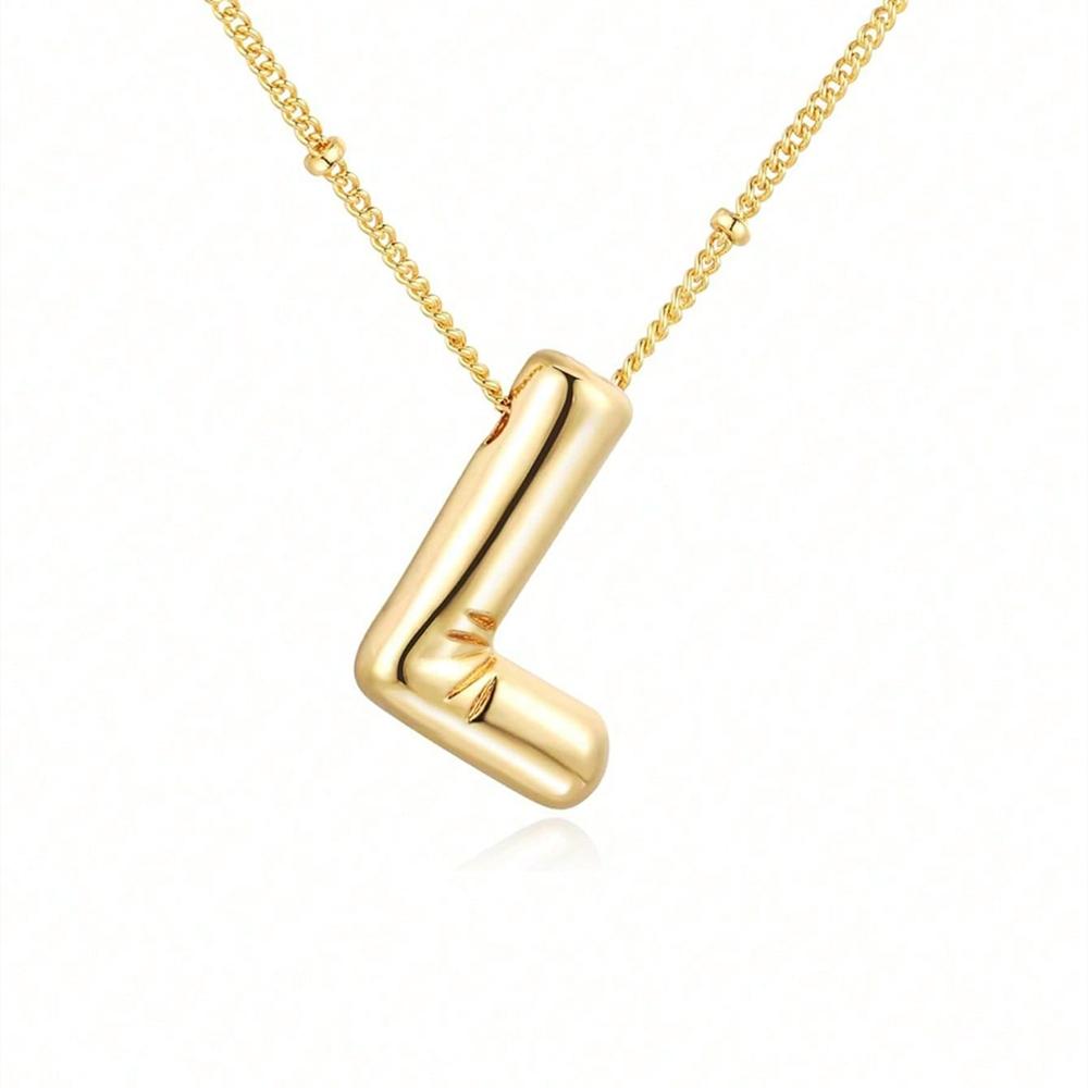 Винтажное ожерелье с подвеской в ​​виде воздушного шара и массивных букв для женщин, золотого цвета, 26 английских букв, инициалов, ожерелья, ювелирное изделие, подарок