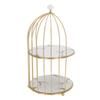 Double Layer Storage Shelf Bird Cage Organizer Display Rack for Bathroom Countertop Dressing Table