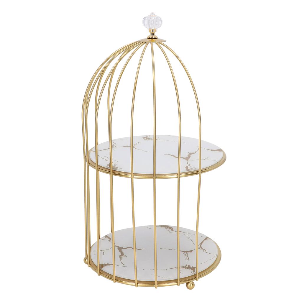 Double Layer Storage Shelf Bird Cage Organizer Display Rack for Bathroom Countertop Dressing Table