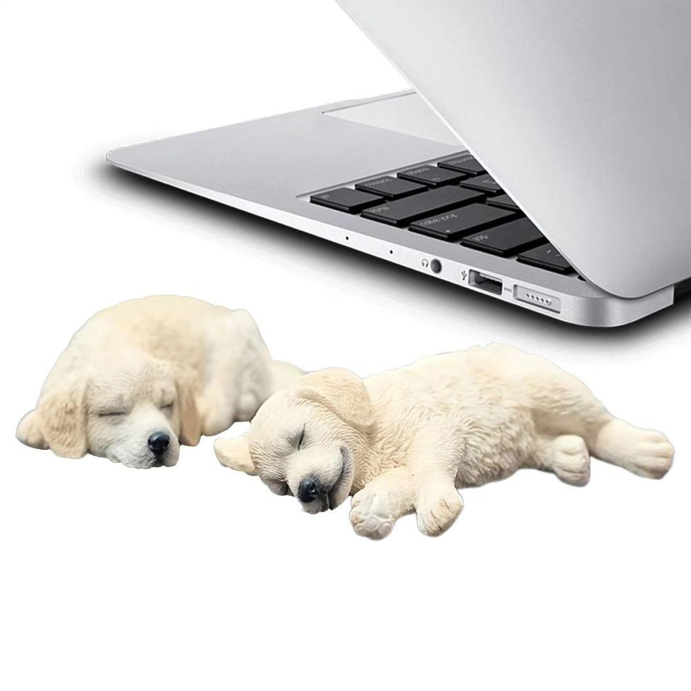 Sleeping Dog Car Ornaments Simulated Golden Retriever Model Dog Toy Figure Birthday Gift