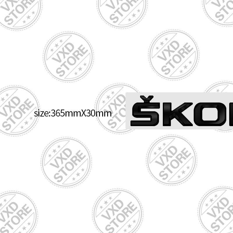 JBIW9 For Skoda Superb Kodiaq Karoq 4X4 Yeti Octavia Rapid Fabia Kamiq Car 3D Metal Letters Badge Decals Sticker Glossy Matte Black