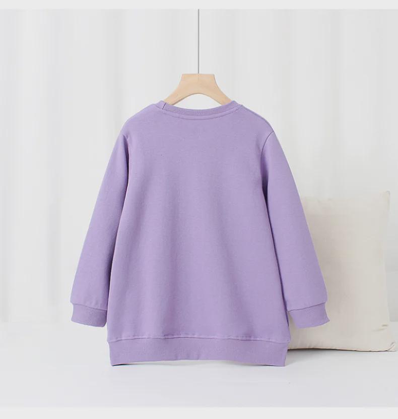 Свитшот в корейском стиле с длинными рукавами для девочек: Модная детская одежда среднего и большого размера на весну и осень