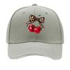Leopard Print Bow Red Cherry Graphic Design Sandwich Baseball Cap Unisex Women Sun Cap Outdoor Workouts Hat