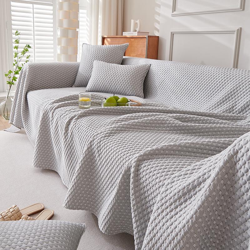 Ледяной шелковый коврик, чехол для дивана, летнее прохладное полотенце для дивана, простое серое пятностойкое полотенце для чехла для дивана, одеяло для дивана 