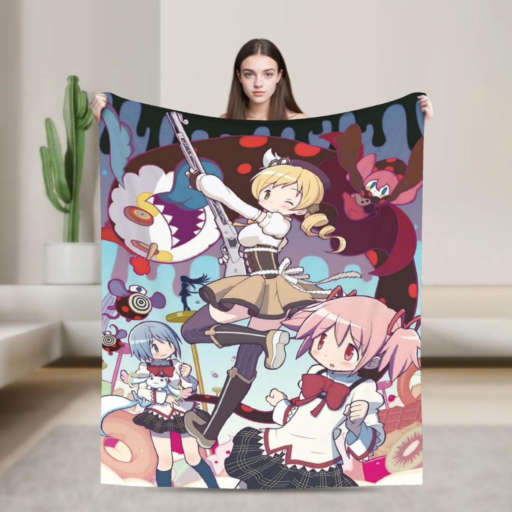 Puella Magi Madoka Magica Пледы Милая Девочка Мадока Канаме Шерстяные Новинка Теплые Пледы для Покрывала Зима