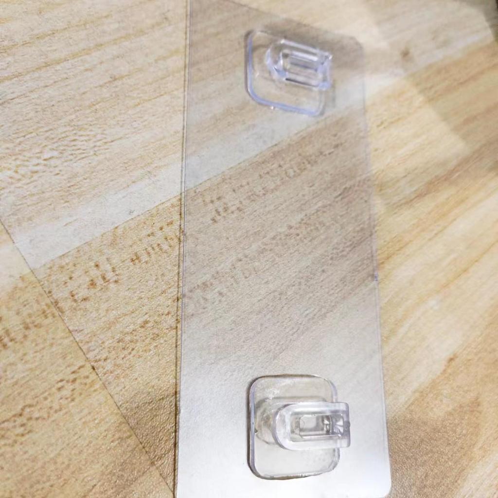 Многослойная клейкая настенная полка для хранения с прозрачными крючками для ванной комнаты