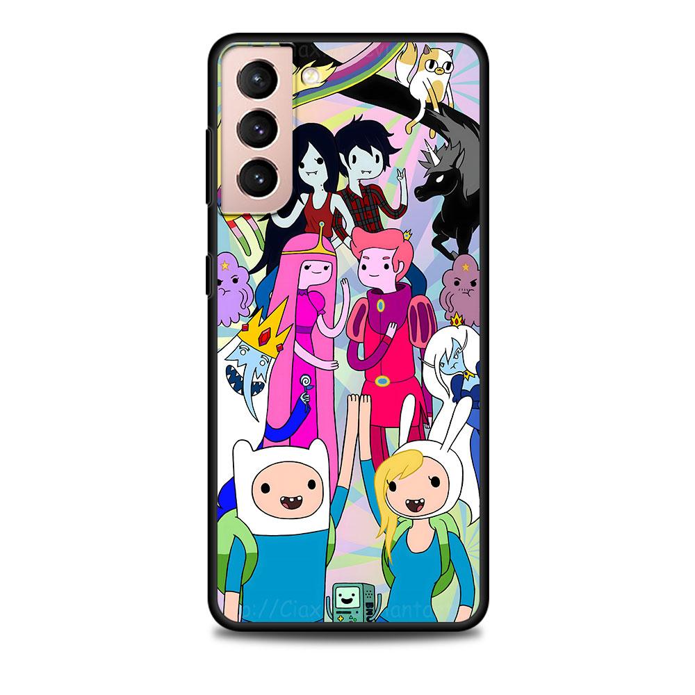 Fionna & Cake Case for Samsung Galaxy S23 S10e S10 S21 FE S22 S9 S24 Ultra S20 Plus Soft Black TPU Phone Cover Bumper