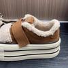 Зимние туфли на толстой подошве Velcro 2024 года, новые модные повседневные туфли из хлопка Velet Snow