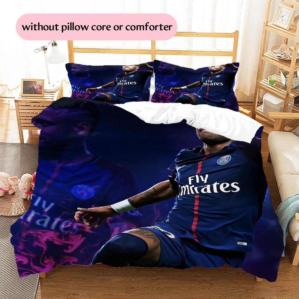 Neymar Pattern Bedding Home Decoration Birthday & Festival Gift (1 * duvet cover + 2 * pillowcase, without core)