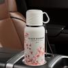 Stainless Steel Travel Mug with Filter Thermal Cup Sports Kettle Flower Pattern Thermos Bottle  Car