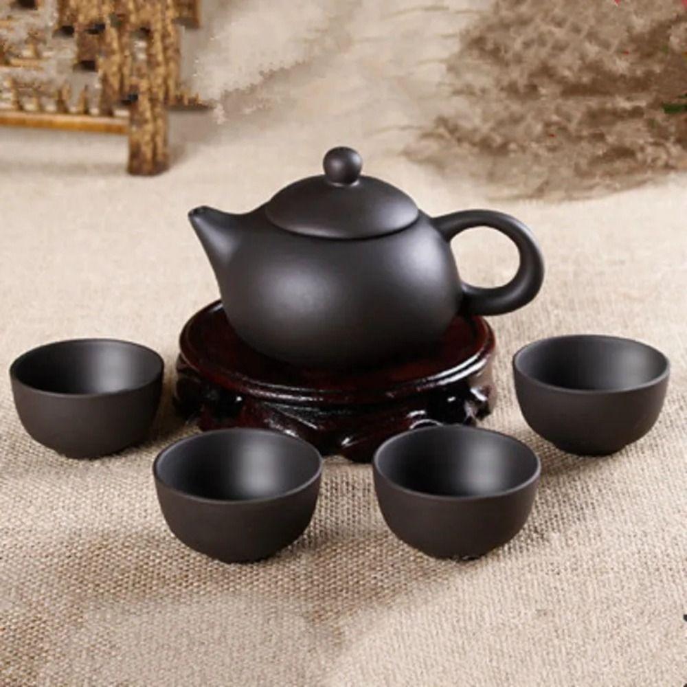 5 шт./набор черный/красный фиолетовый глиняный чайник ручной работы кунг-фу чайный сервиз фиолетовый глиняный чайный сервиз гостиная