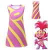 Trolls Poppy Cosplay Costume For Girls With Comfortable Soft Fabric And Vibrant Pink Color