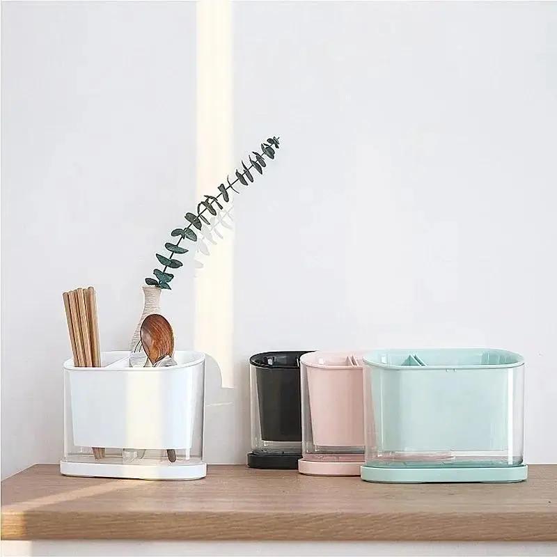 2026 Kitchen Storage Rack Knife Spoon Chopstick Fork Holder Large Capacity Draining Rack Home Minimalism Tableware Organizer
