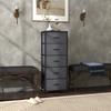 5-Drawer Dresser Storage Furniture Foldable Fabric Drawer - Black Steel Frame - 45 x 30 x 116 cm Dark Grey