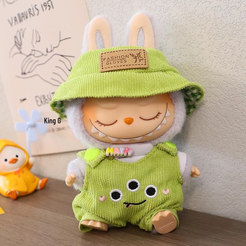 17см Кукла Лабубу второго поколения в слепой коробке, одежда: Милый комплект комбинезона для вечеринки