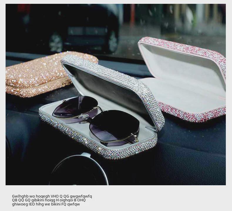 Роскошный футляр для очков с бриллиантовой инкрустацией: Элегантное и портативное хранилище для солнцезащитных очков и очков по рецепту