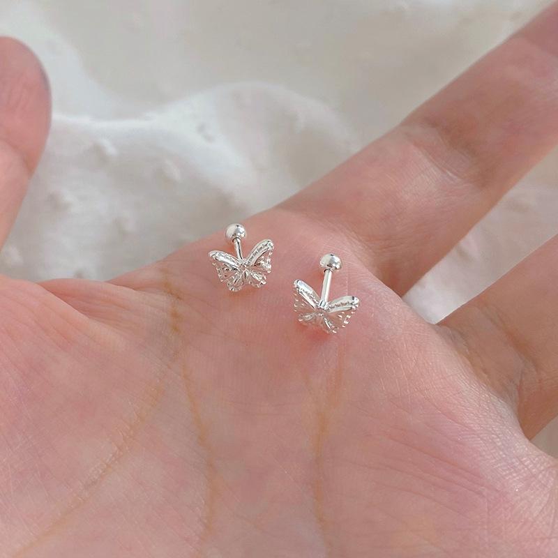 Серьги-бабочки в виде шурупов в минималистичном стиле, милая индивидуальность и темперамент для прокалывания ушей для девочек