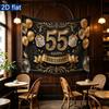 Gold 55th Gold Birthday Backdrop 1pc - Party Supplies