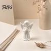 Talos 3D-печатная статуэтка молящегося ангела, элегантная матово-белая фигурка херувима с детализированными крыльями, прочный минималистичный орнамент для декора гостиной и