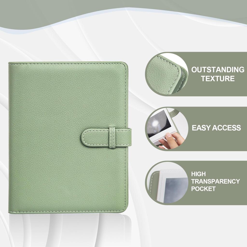 VOVMOEYA 80 Photo Album For Fujifilm Instax Wide for Polaroid Instant Instax Album Mini Inch Size 20 Pages Holds 80 Photos Light Instax Wide Pocket