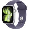 Apple Watch Series 11 GPS + Cellular - 42mm - Boîtier Silver Aluminium - Bracelet Purple Fog Sport Band - M/L