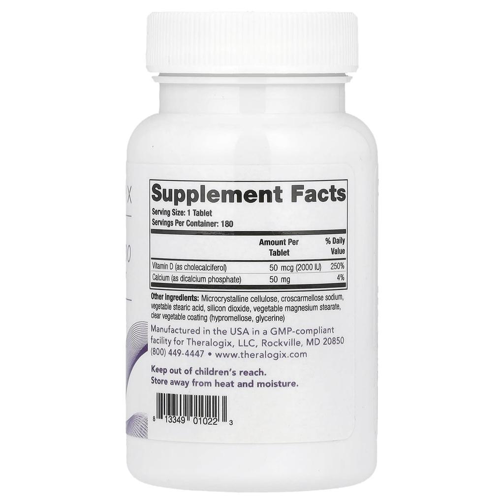 Theralogix, Thera-D 2000, 180 tablets