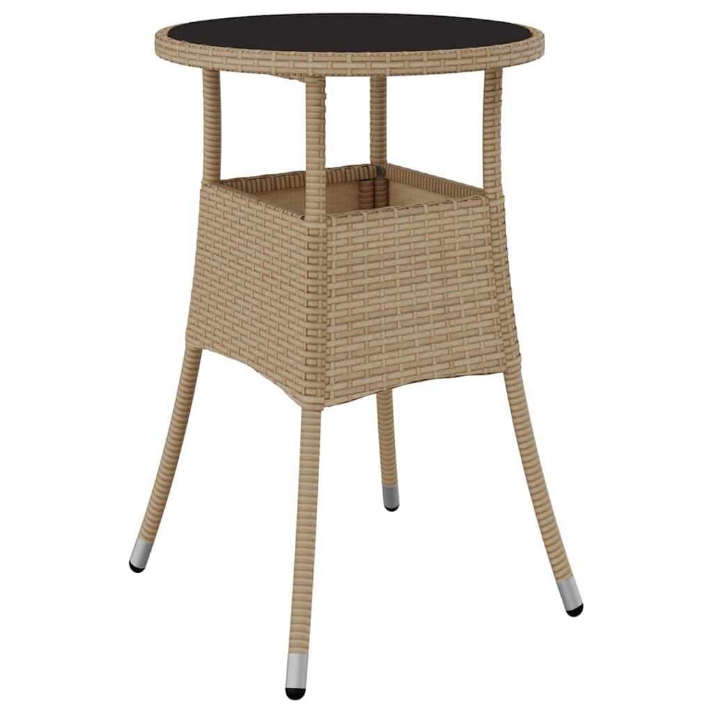 Garden Dining Set 5 pcs Beige Poly Rattan