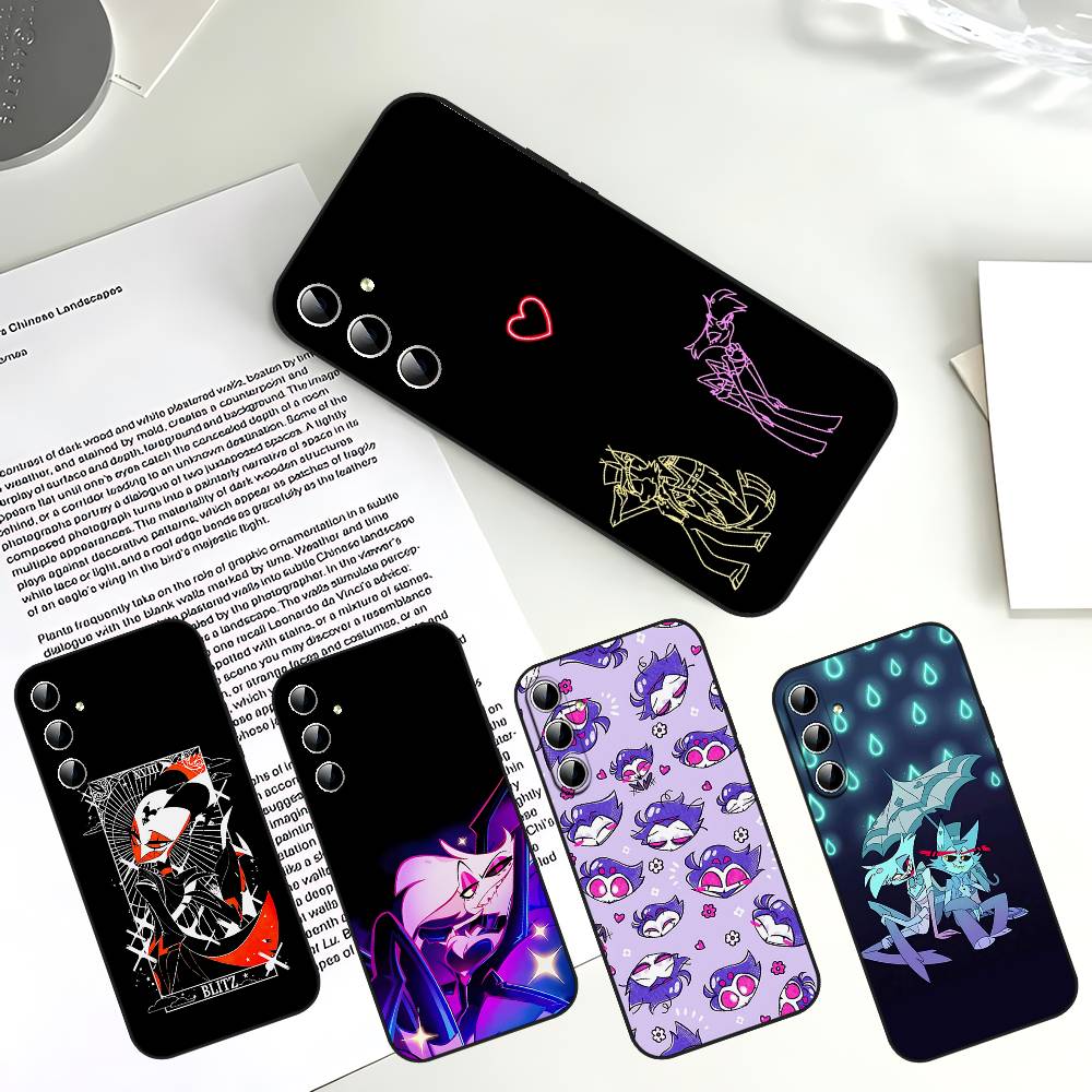Anime H-hazbin Hotel Phone Case For Samsung S24/S25/S22 S30/A51 52/Lite/Ultra/5G/Plus/FE - Slim Shockproof Black Protection