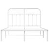 vidaXL Bettgestell mit Kopfteil Metall Weiß 120x190 cm