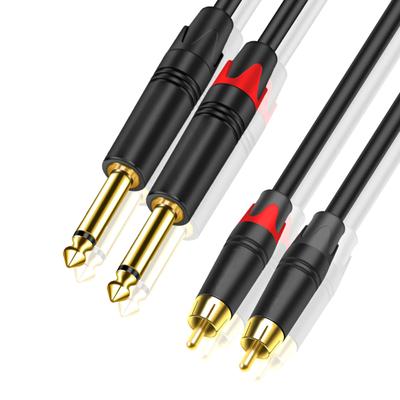 Двойной 6,35-двойной кабель RCA, баланс аудиосигнала, большой провод микшера для питания микрофонов