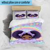 3PCS Black Princess Magic Celebration 3pcs Bedding,Including 3PCS Duvet Cover And 2pcs Pillowcases Perfect for Christmas,Ideal for Bedroom, Dormitory