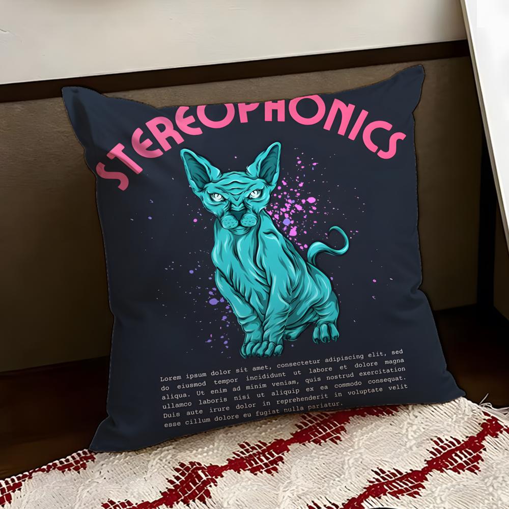 Подушка с изображением группы Stereophonics Двусторонняя Мягкая Прочная Наволочка для Дома Автомобиля Многоцелевое Использование для Повседневного Комфорта