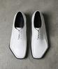 Firenze Atelier Unique Pentagon-Shaped Rubber Sole Derby Shoes 1050 [Cream White]