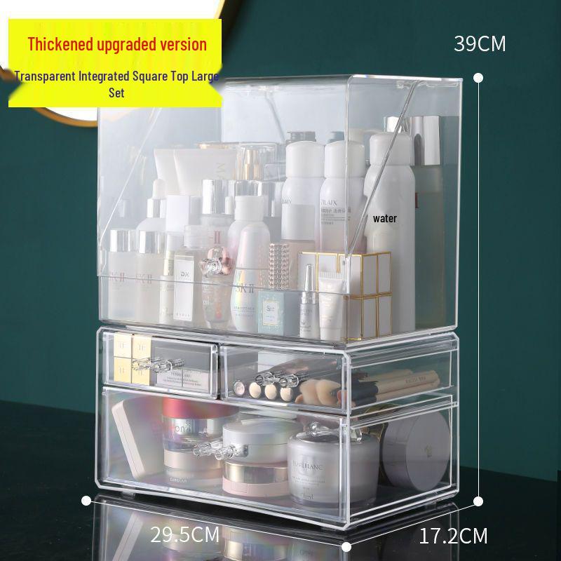 Прозрачный пыленепроницаемый органайзер для косметики большой вместимости для помады и средств по уходу за кожей