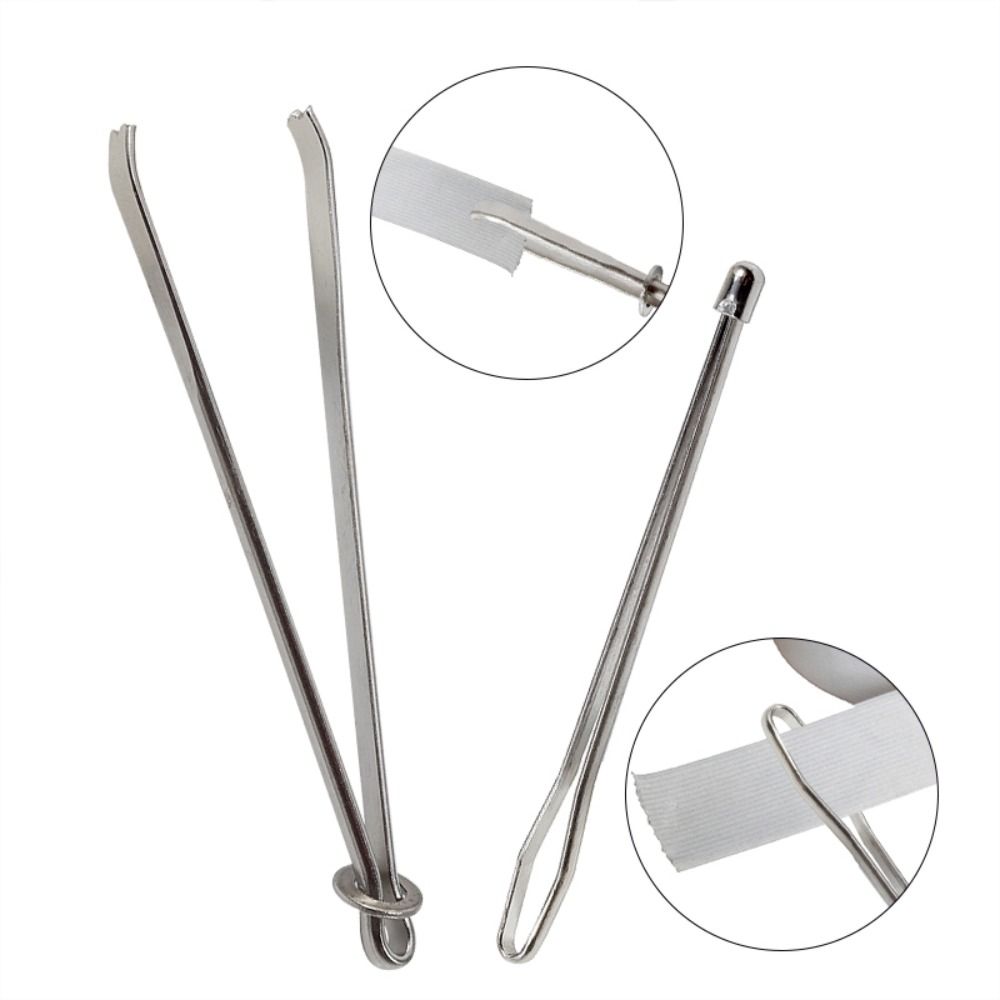 Craft Wearing Threaders Guide Stainless Steel Elastic Rope Threader Elastic Band Clamp
