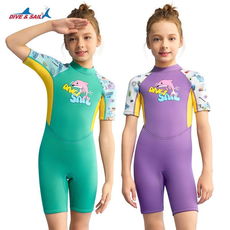 2.5mm Neoprene Kids Full Wetsuit Girls Diving Snorkeling Swimming Surfing Warmth UV Protection