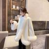 Осень и зима новое искусственное меховое женское пальто свободная накидка шаль мех лисы мех интегрированный плюшевый пальто молодой