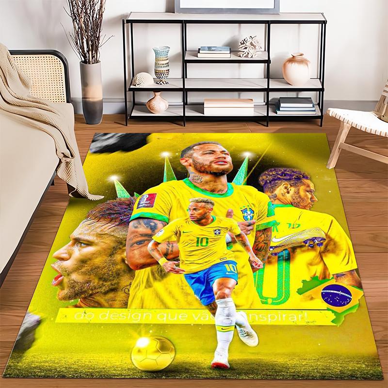 Brazil Football Theme Designed floor mat, suitable as a non-slip mat for the living room or bedroom sofa