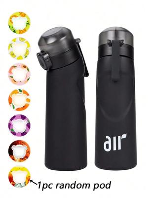 1 шт. Бутылка для воды Air с 1 шт. Случайные ароматизаторы стручки портативные прозрачные с соломинкой герметичные подходит для занятий спортом на открытом воздухе