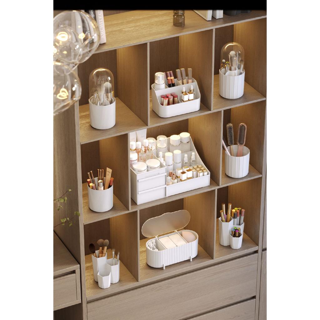 Elegance Xl (35cm) Makeup Cosmetic Perfume Cream Serum Organizer With Drawers White