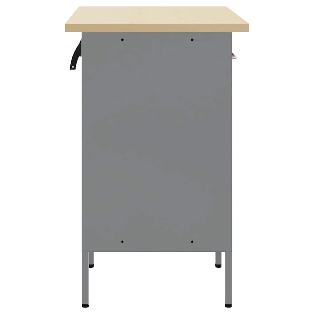 Workbench with Drawers 2 pcs Red and Grey 100 x 55 x 85 cm