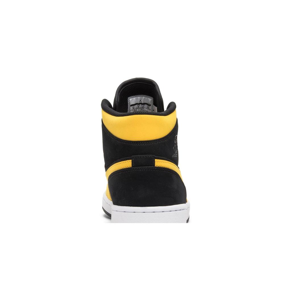 Air Jordan 1 Retro Mid 'Reverse New Love' (Unisex) Black / University Gold / White Vintage Basketball Shoes 554724 071