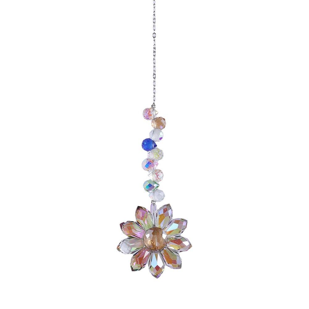 Colourful Rainbow Maker Exquisite Artificial Crystal Suncatcher Flower Sun Catcher Outdoor