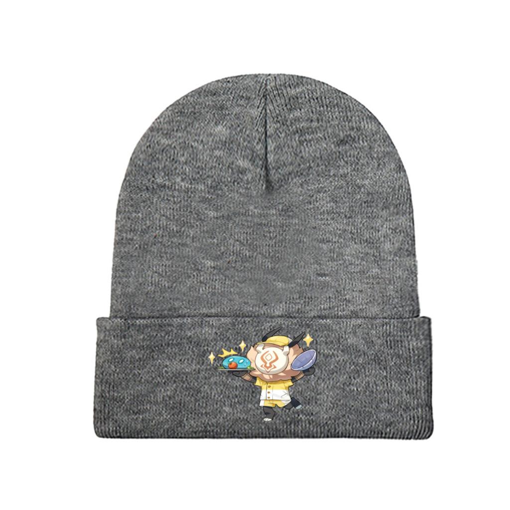 Hilichurl & Hydro Slime Genshin Impact официантка вязаные шапки для женщин шапки унисекс осень-зима шапка аниме игры повседневные кепки