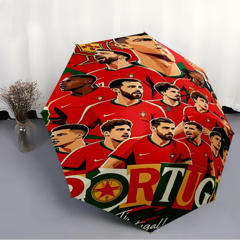 Printed Cristiano Ronaldo Folding Umbrella,Outdoor,Leisure,And Travel Umbrella,Durable Umbrella Fabric,Birthday And Holiday Gift